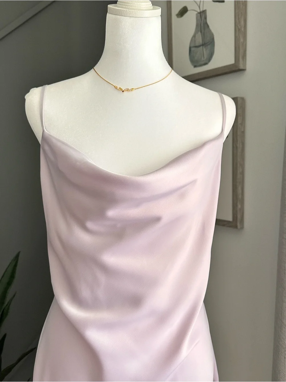 Urban Outfitters Lavender Satin Slip Dress with Cowl Detail - Picture 3 of 6